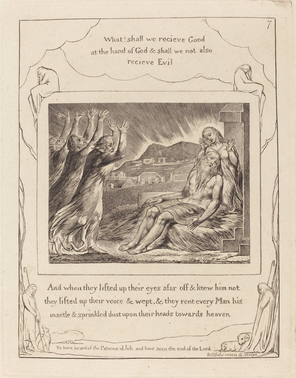 Jobin lohduttajat, 1825. tekijältä William Blake