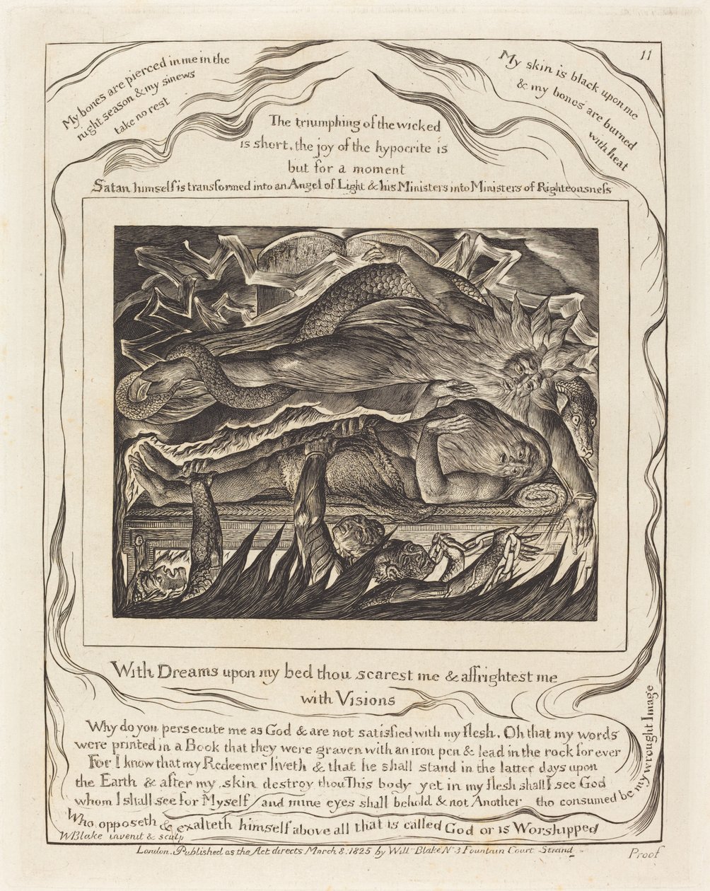 Jobin pahat unet, 1825. tekijältä William Blake