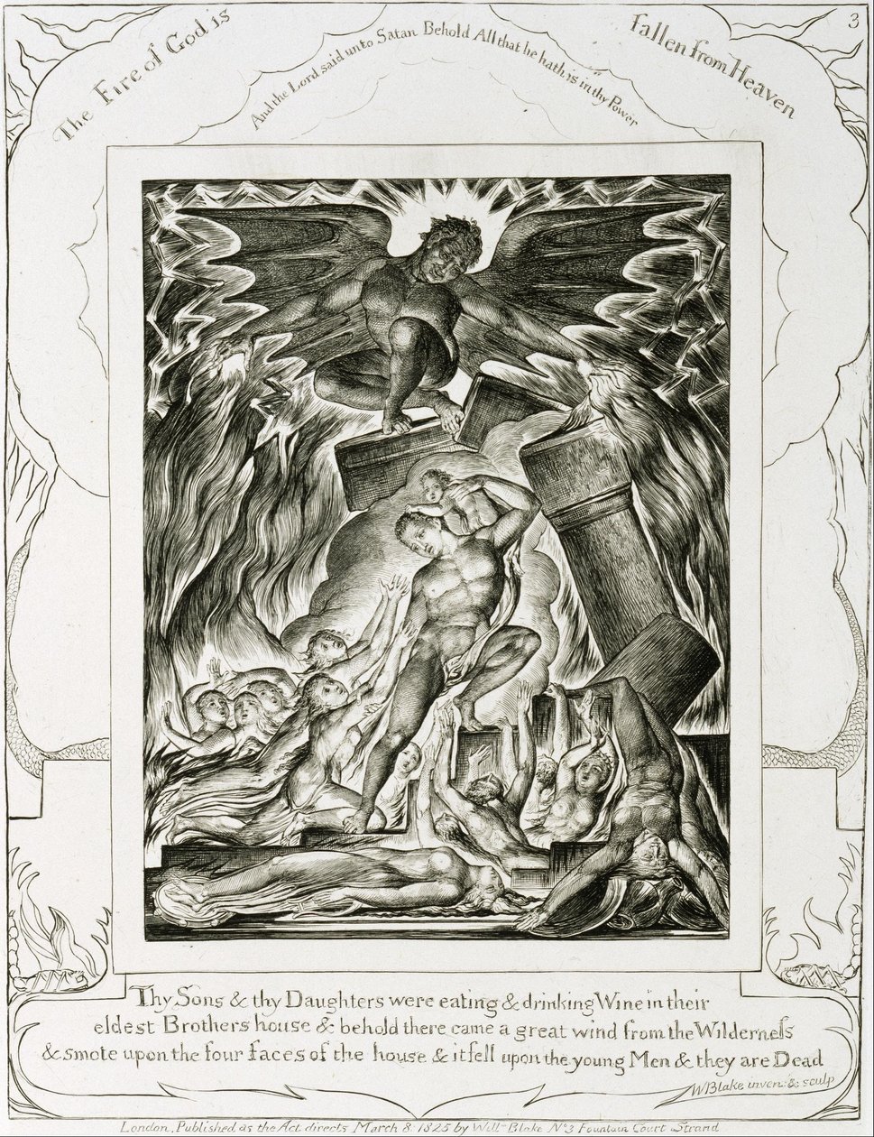 Saatanan valtaamat Jobin pojat ja tyttäret tekijältä William Blake