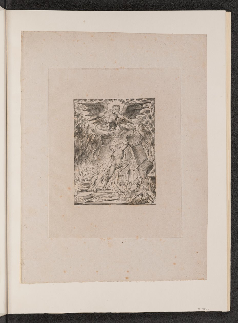 Saatanan valtaama Jobin pojat ja tyttäret, 1825. tekijältä William Blake