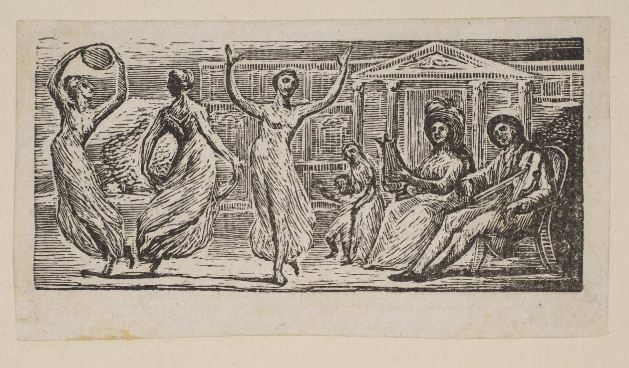 Menalcus Watching Women Dance, Thorntonin Pastorals of Vergil, 1821. tekijältä William Blake