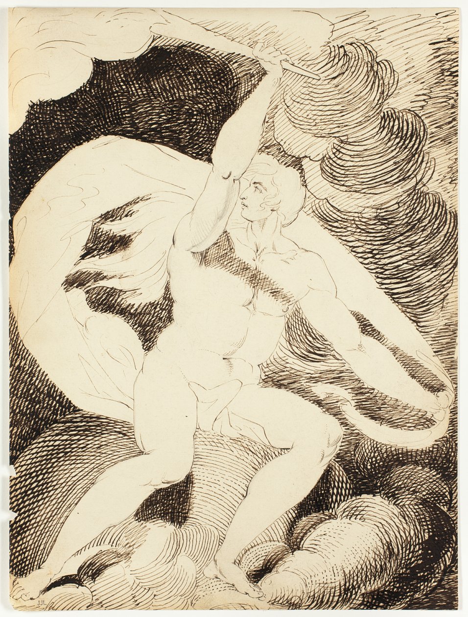 Alaston hahmo mies liekehtivä soihtu tekijältä William Blake