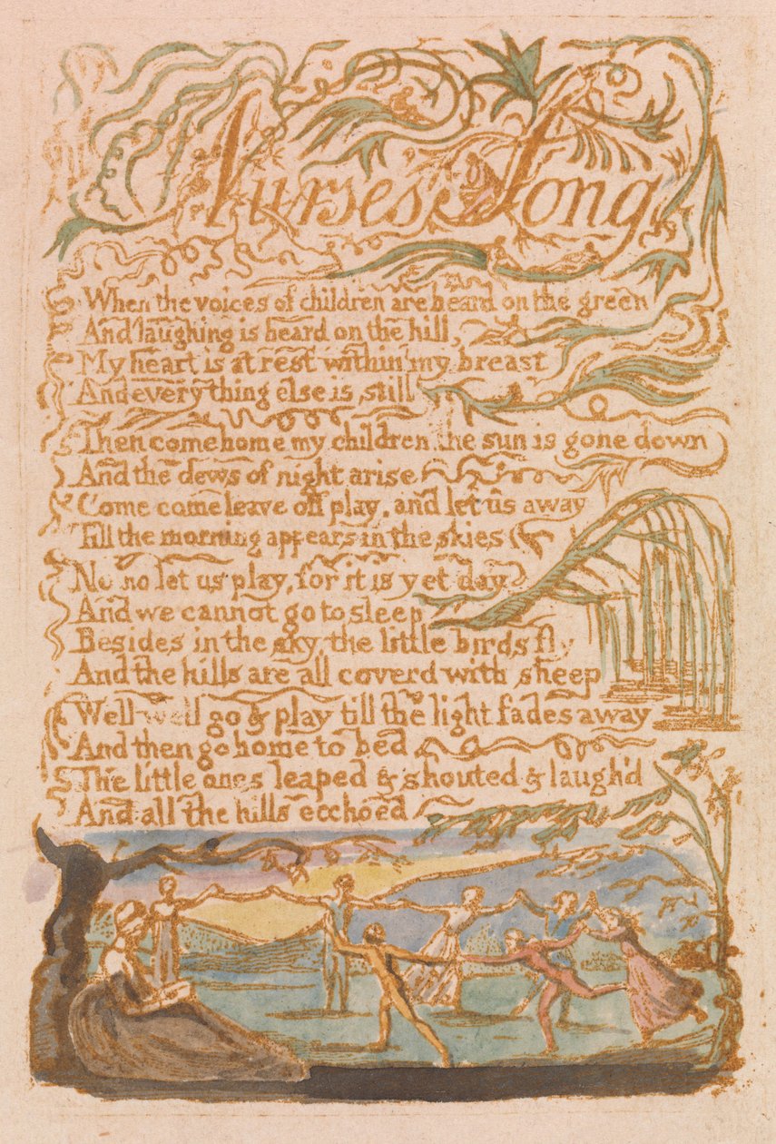 Lied der Amme (Platte 22) tekijältä William Blake