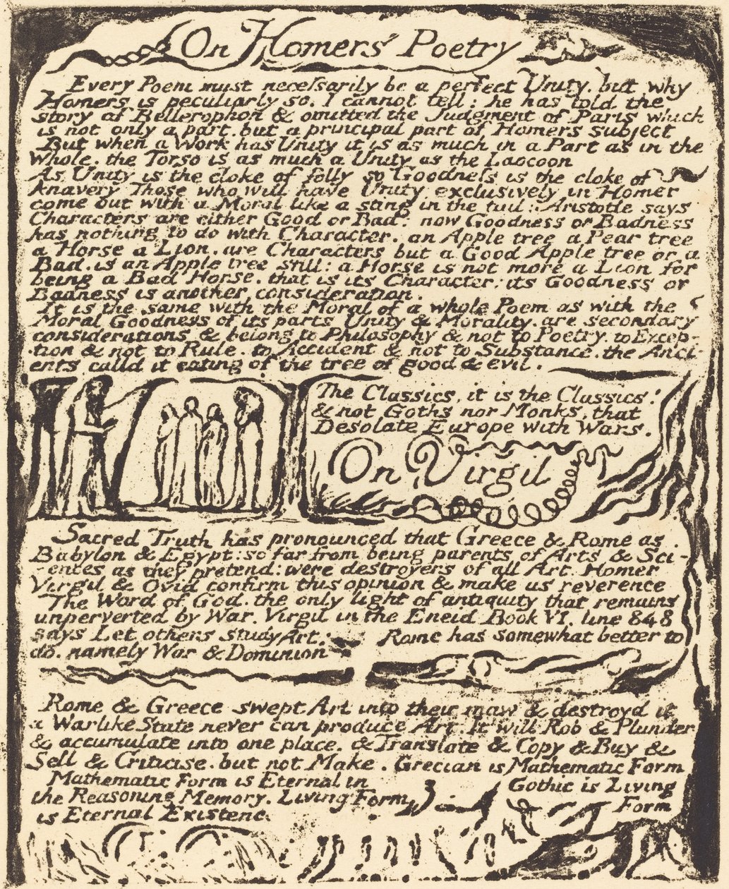 Homeroksen runoudesta (ja) Vergiliussta tekijältä William Blake