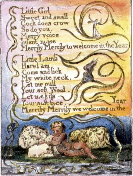 P.124-1950.pt23 Kevät (jatkoa): levy 23 kappaleesta Songs of Innocence and of Experience (kopio R) n. 1802-08 (etsaus, tussi ja akvarelli) tekijältä William Blake