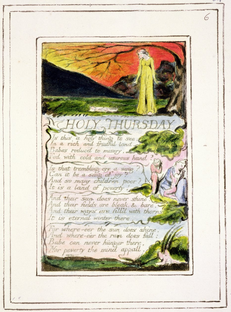 P.124-1950.pt34 Pyhä Torstai: levy 34 kappaleesta Songs of Innocence and of Experience (kopio R) n. 1802-08 (etsaus, muste ja wc) tekijältä William Blake