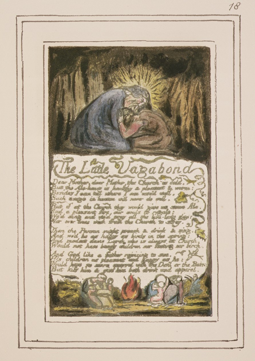 P.124-1950.pt46 Pikku Vagabond: levy 46 kappaleesta Songs of Innocence and of Experience (kopio R) n. 1802-08 (etsaus, muste ja wc) tekijältä William Blake