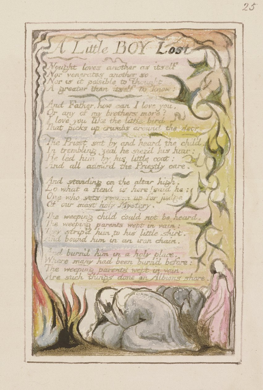 P.124-1950.pt53 Pieni poika kadonnut: levy 53 kappaleesta Songs of Innocence and of Experience (kopio R) n. 1802-08 (etsaus, muste ja wc) tekijältä William Blake