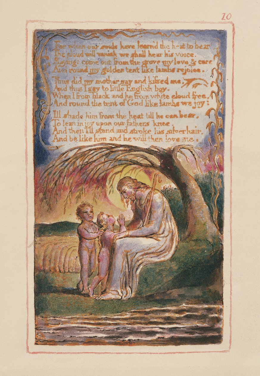 P.125-1950.pt10 Pieni musta poika (jatkoa): levy 10 kappaleesta Songs of Innocence and of Experience (kopio AA) n. 1815-26 (etsaus, muste ja wc) tekijältä William Blake