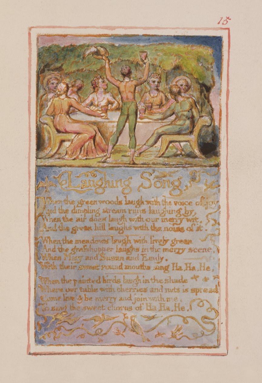 P.125-1950.pt15 Naurulaulu: levy 15 kappaleesta Songs of Innocence and of Experience (kopio AA) n. 1815-26 (etsaus, muste ja wc) tekijältä William Blake