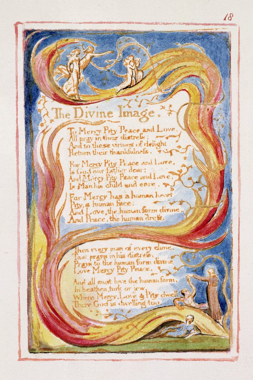 P.125-1950.pt18 Jumalallinen kuva: levy 18 julkaisusta Songs of Innocence and of Experience (kopio AA) n. 1815-26 (etsaus, muste ja wc) tekijältä William Blake