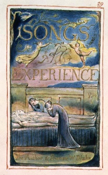 P.125-1950.pt29 Pahina ng pamagat sa Mga Kanta ng Karanasan: plate 29 mula sa Songs of Innocence and of Experience (copy AA) c.1815-26 (etching, ink and watercolor)finn tekijältä William Blake