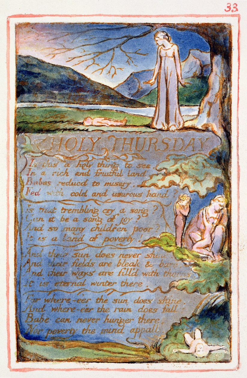 P.125-1950.pt33 Pyhä Torstai: levy 33 kappaleesta Songs of Innocence and of Experience (kopio AA) n. 1815-26 (etsaus, muste ja wc) tekijältä William Blake