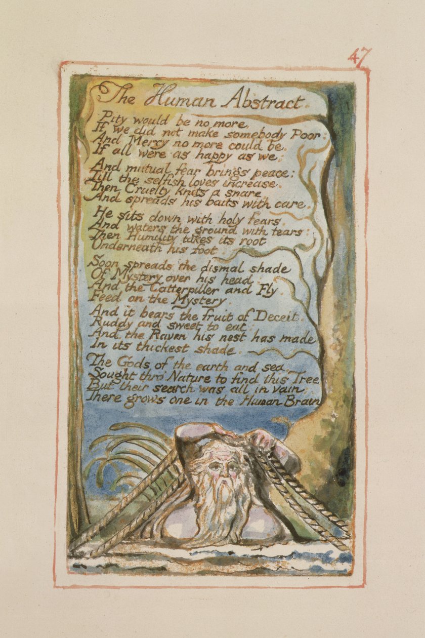 P.125-1950.pt47 The Human Abstract: levy 47 kappaleesta Songs of Innocence and of Experience (kopio AA) n. 1815-26 (etsaus, muste ja wc) tekijältä William Blake