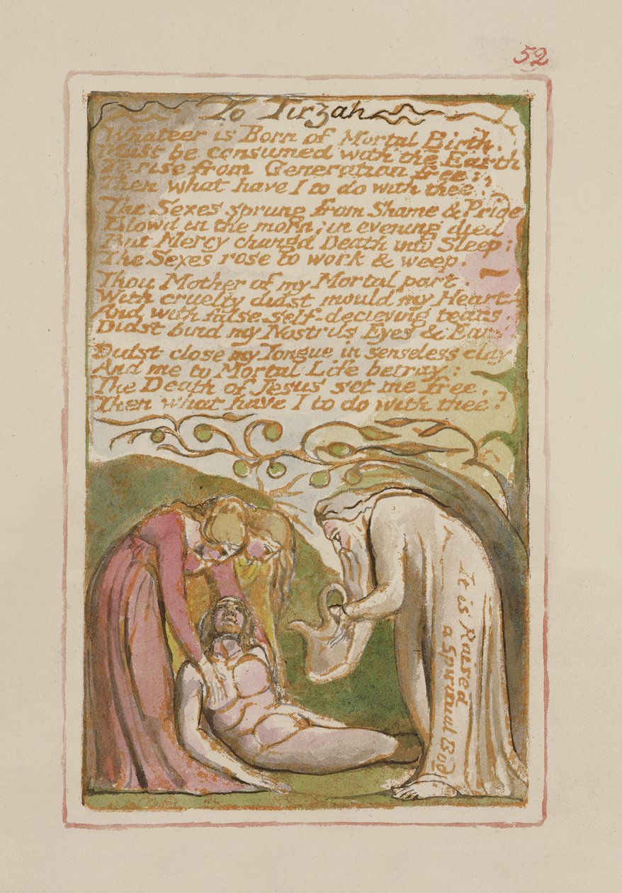 P.125-1950.pt52 Tirzahiin: levy 52 kappaleesta Songs of Innocence and of Experience (kopio AA) n. 1815-26 (etsaus, muste ja wc) tekijältä William Blake