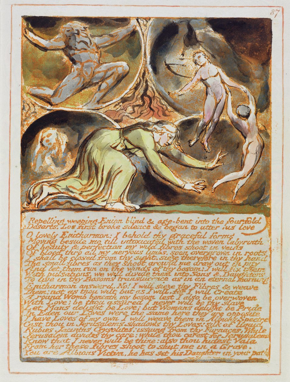 "Repelling Weeping Enion..." -levy 87 Jerusalemista tekijältä William Blake