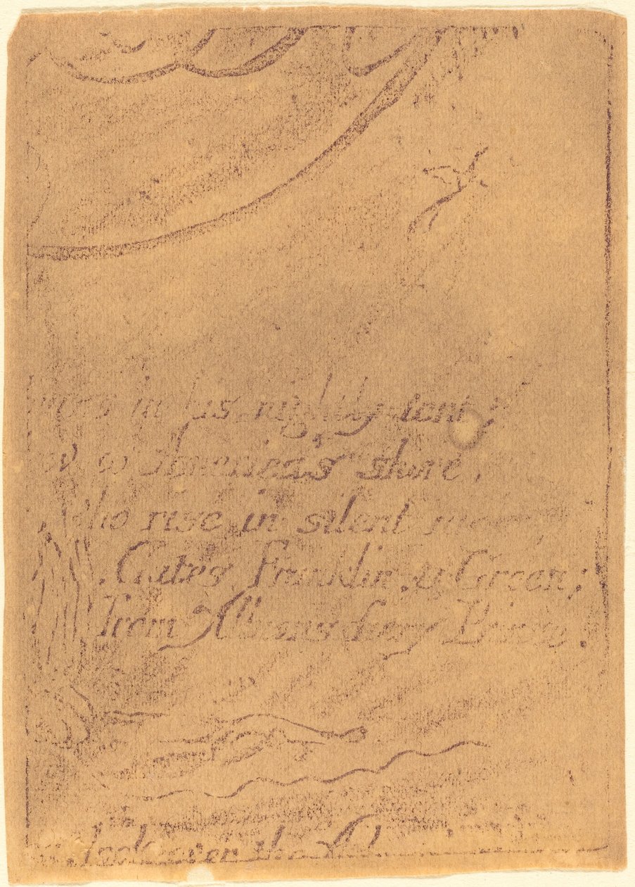 Restrike peruutetun levyn fragmentista "A Prophecy" tekijältä William Blake