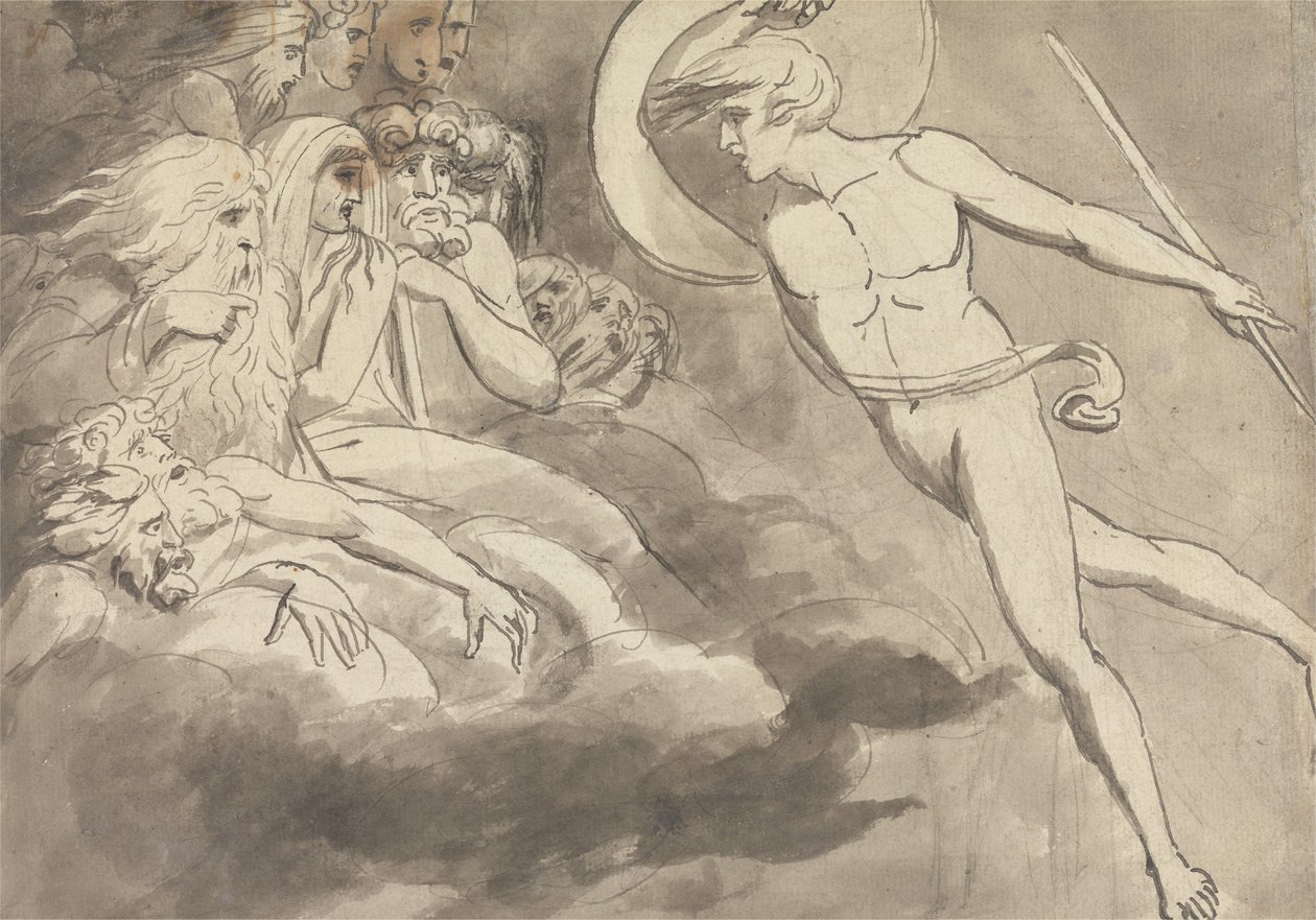 Saatana lähestyy Kaoksen hovia tekijältä William Blake