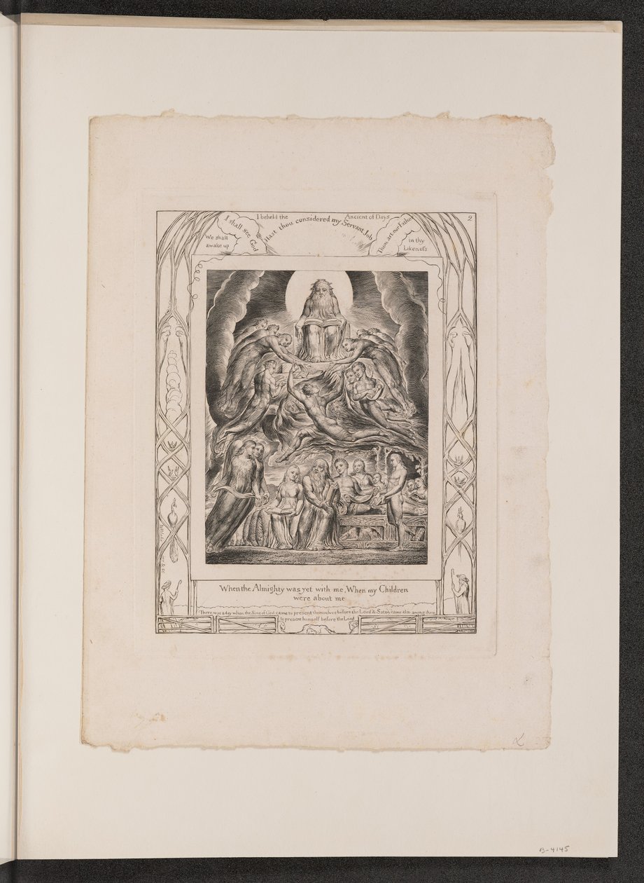 Saatana Jumalan valtaistuimen edessä, 1825. tekijältä William Blake