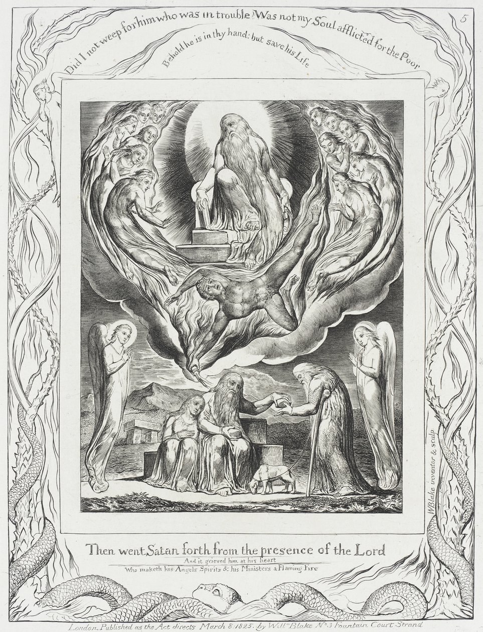 Saatana poistuu Herran läsnäolosta tekijältä William Blake
