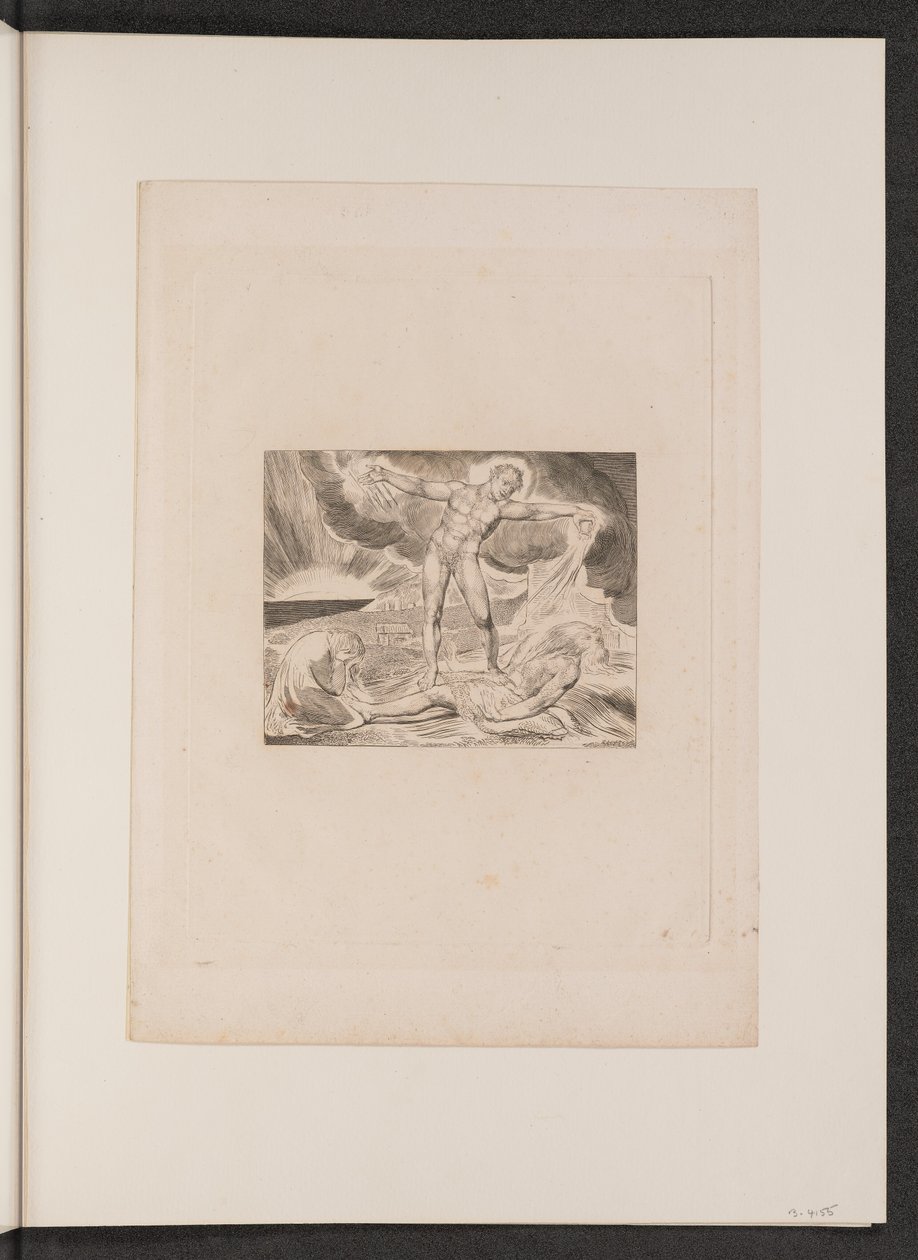 Saatana lyö työtä kiehuen, 1825. tekijältä William Blake