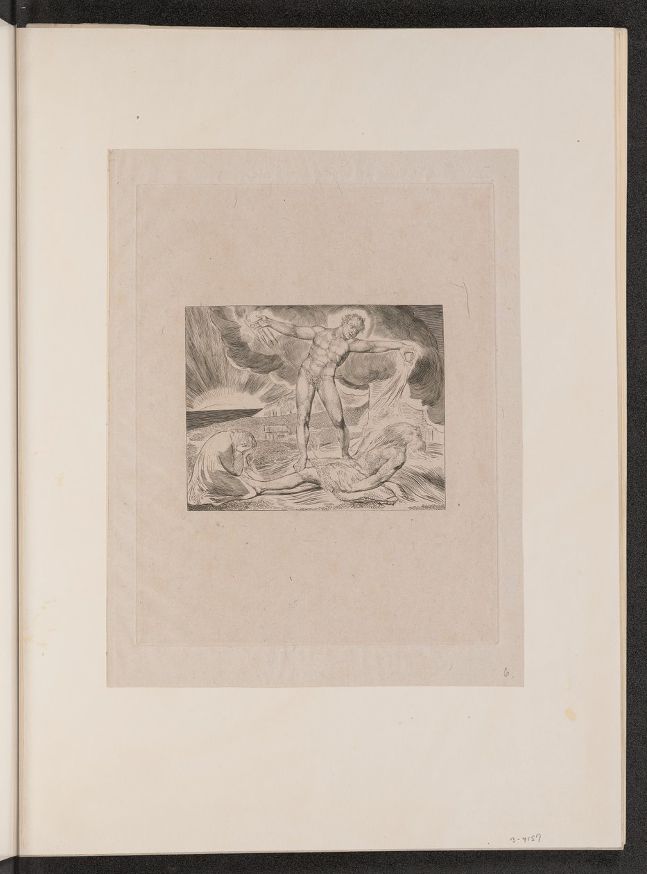 Saatana lyö työtä kiehuen, 1825. tekijältä William Blake