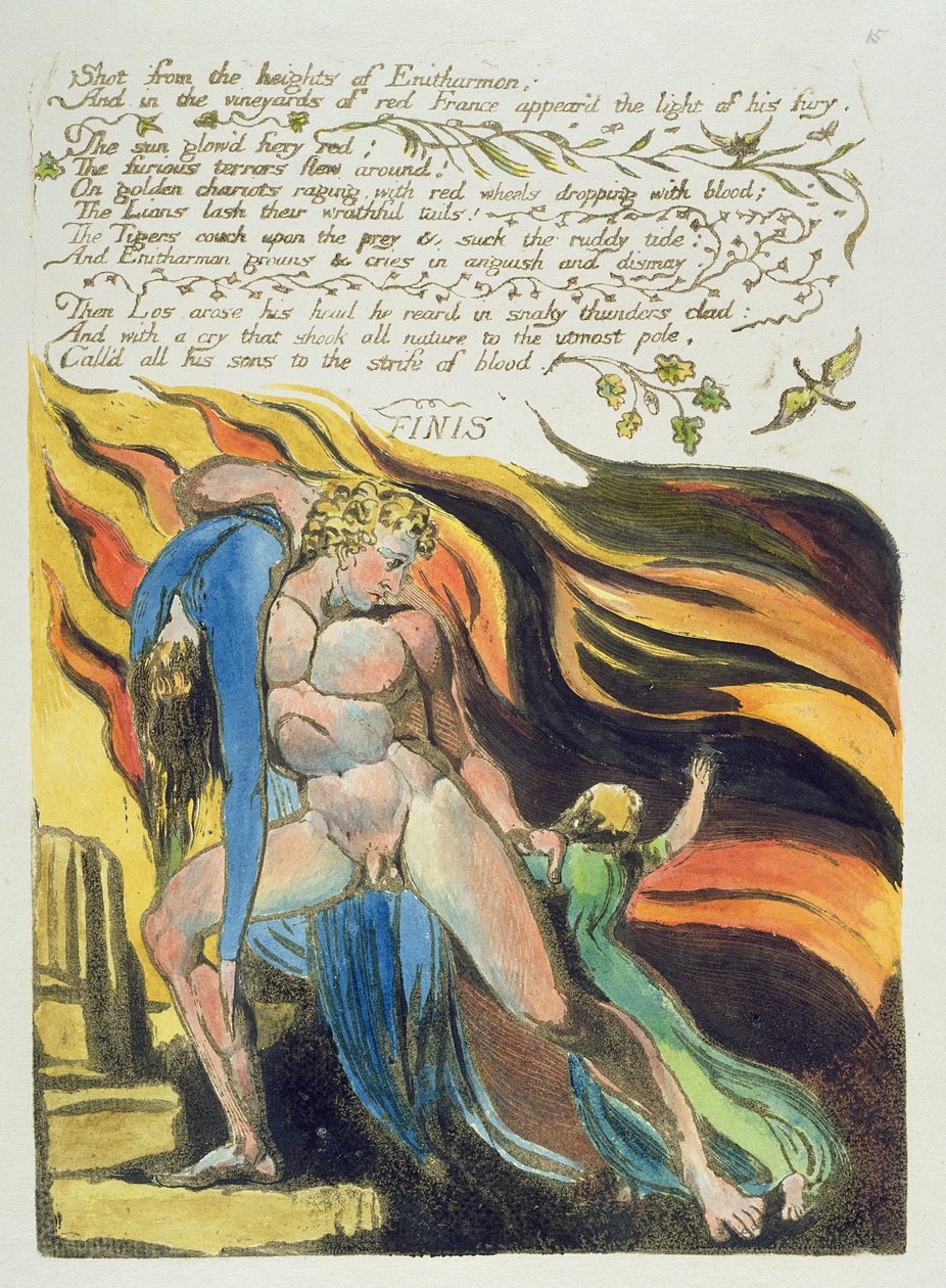 Laukaus korkeuksista..., levy 17 kirjasta "Europe, A Prophecy" tekijältä William Blake