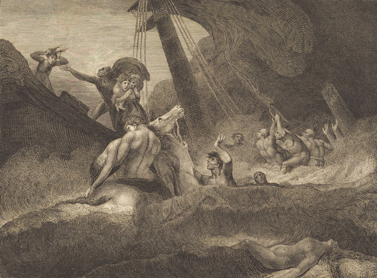 Luonnos haaksirikosta, 1809. tekijältä William Blake