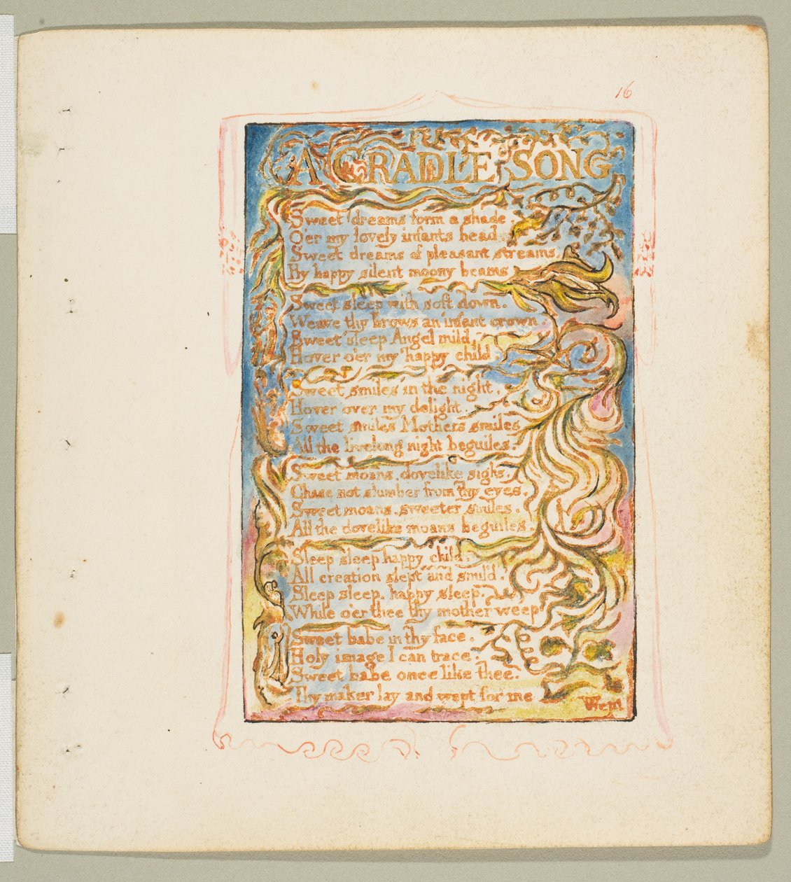 Songs of Innocence and of Experience: A Cradle Song, n. 1825. tekijältä William Blake