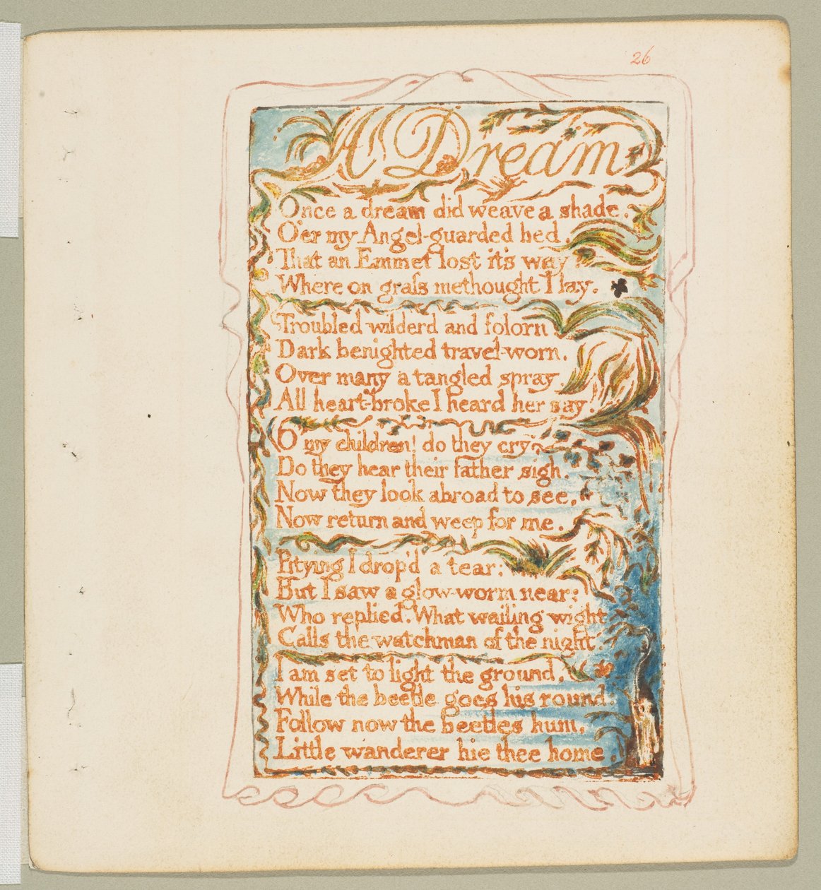 Songs of Innocence and of Experience: Unelma, n. 1825. tekijältä William Blake