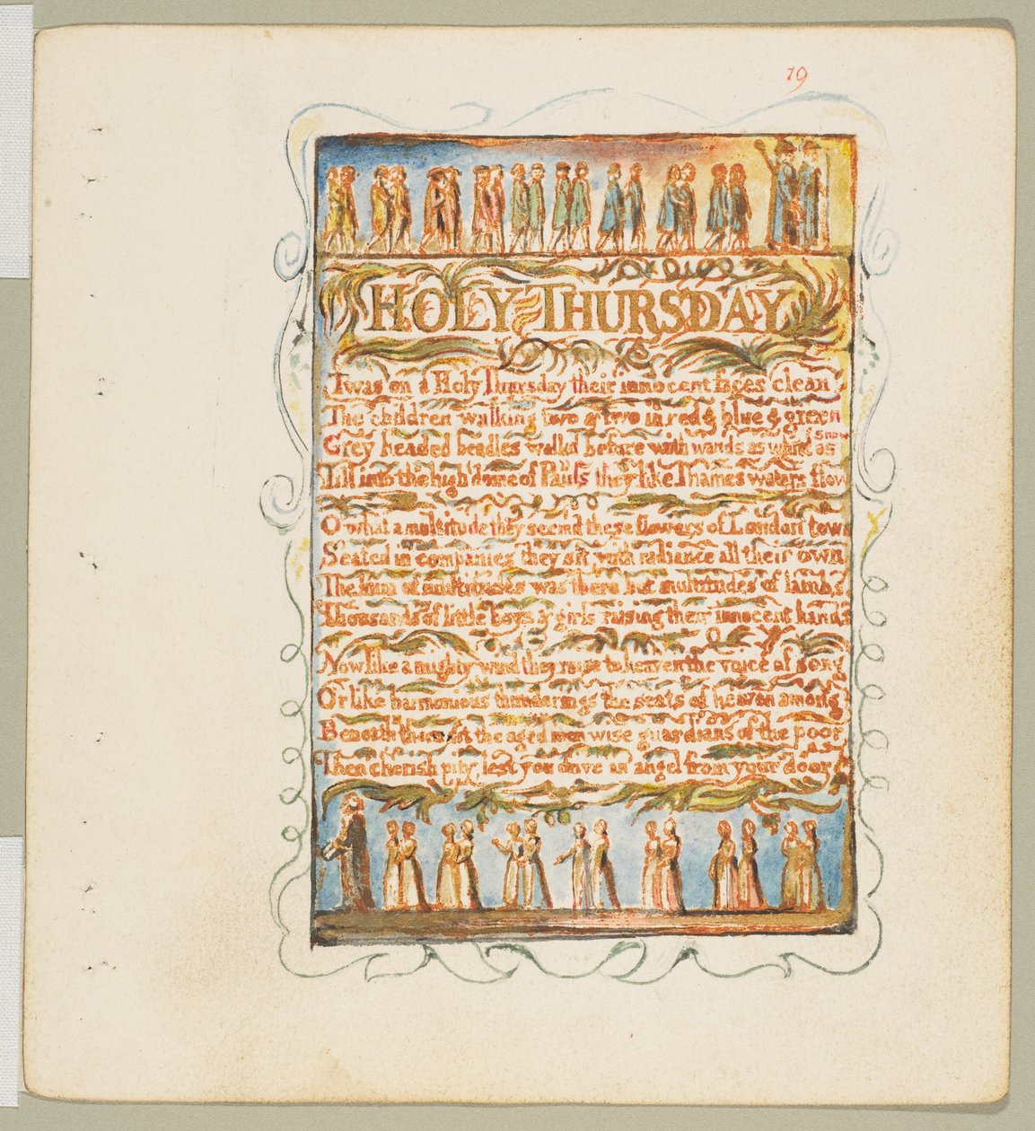 Songs of Innocence and of Experience: Pyhä Torstai, n. 1815. tekijältä William Blake