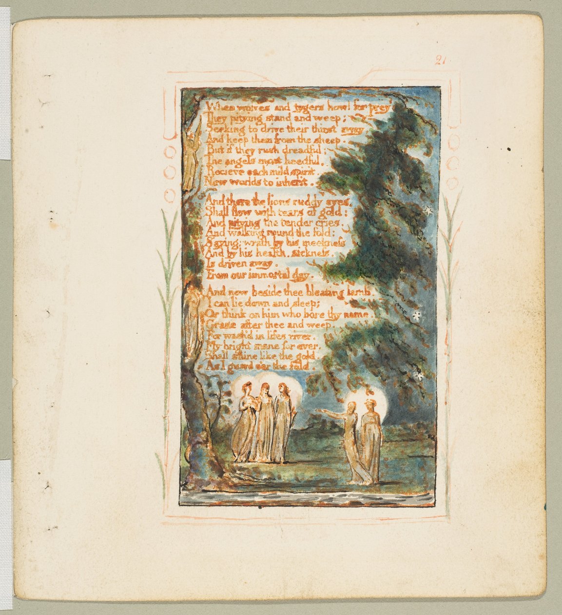 Songs of Innocence and of Experience: Yön toinen levy: Kun sudet ja tiikerit miten..., n. 1825. tekijältä William Blake