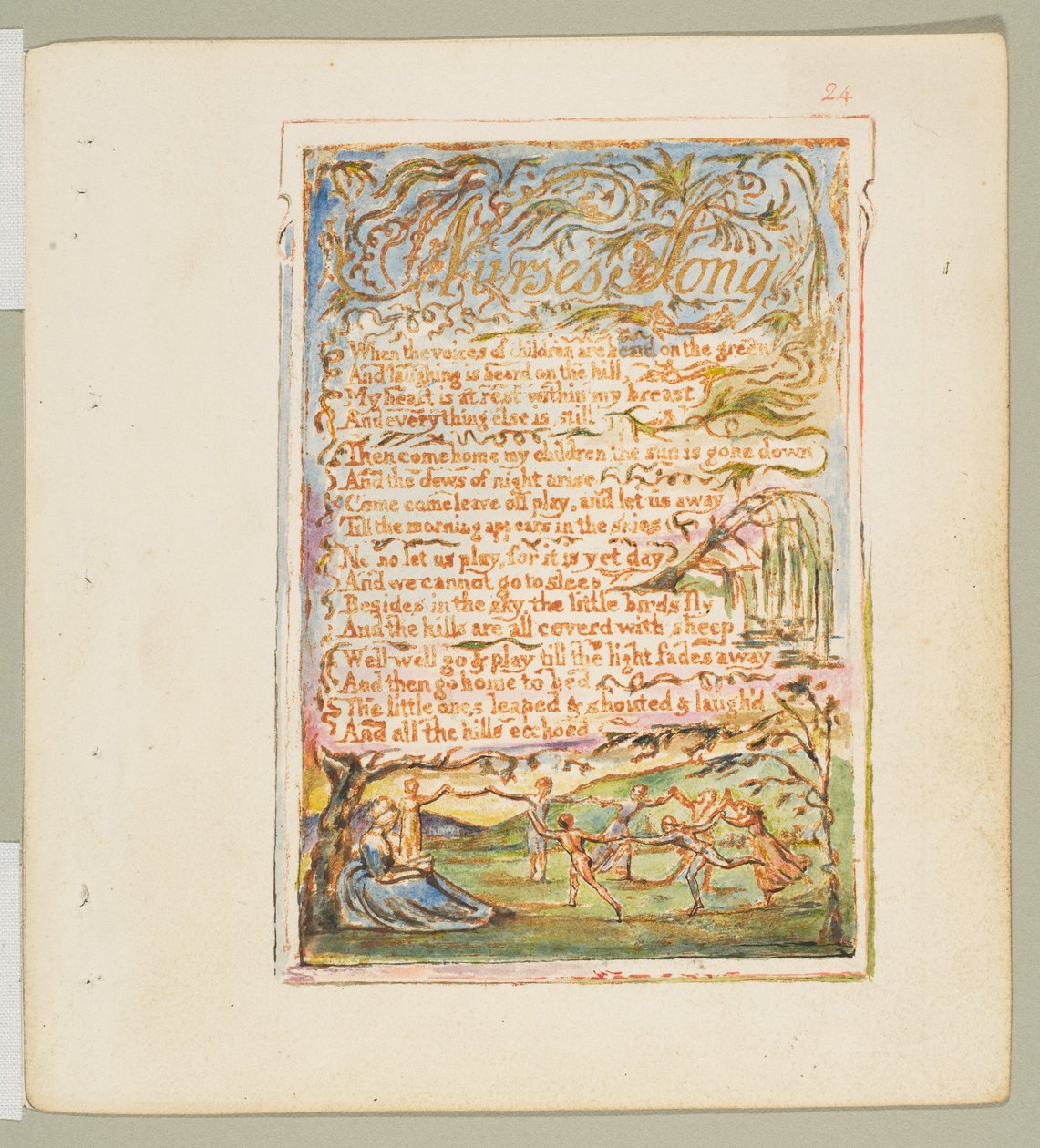 Viattomuuden ja kokemuksen lauluja: Sairaanhoitajan laulu, n. 1825. tekijältä William Blake