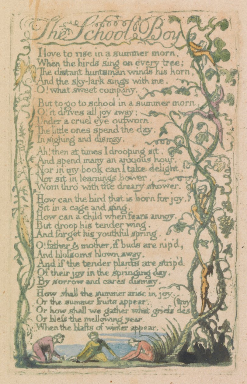 Songs of Innocence and of Experience, levy 12, "Kevät" (Bentley 23) tekijältä William Blake