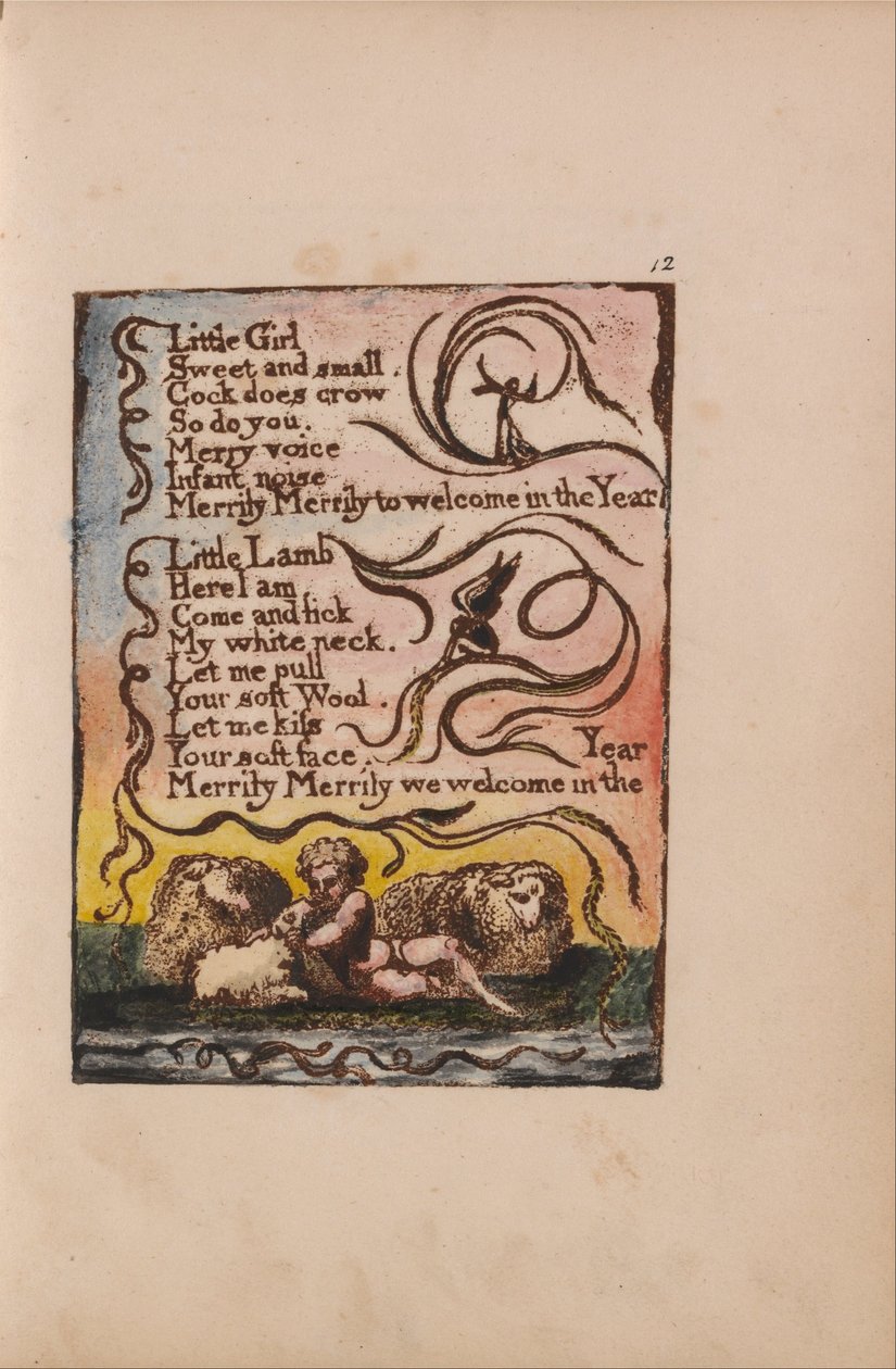 Viattomuuden ja kokemuksen lauluja, levy 12, kevät (Bentley 23) tekijältä William Blake