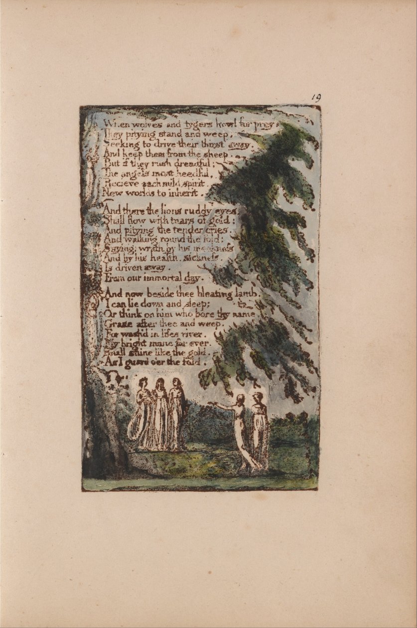 Viattomuuden ja kokemuksen lauluja, levy 19, yö (Bentley 21) tekijältä William Blake