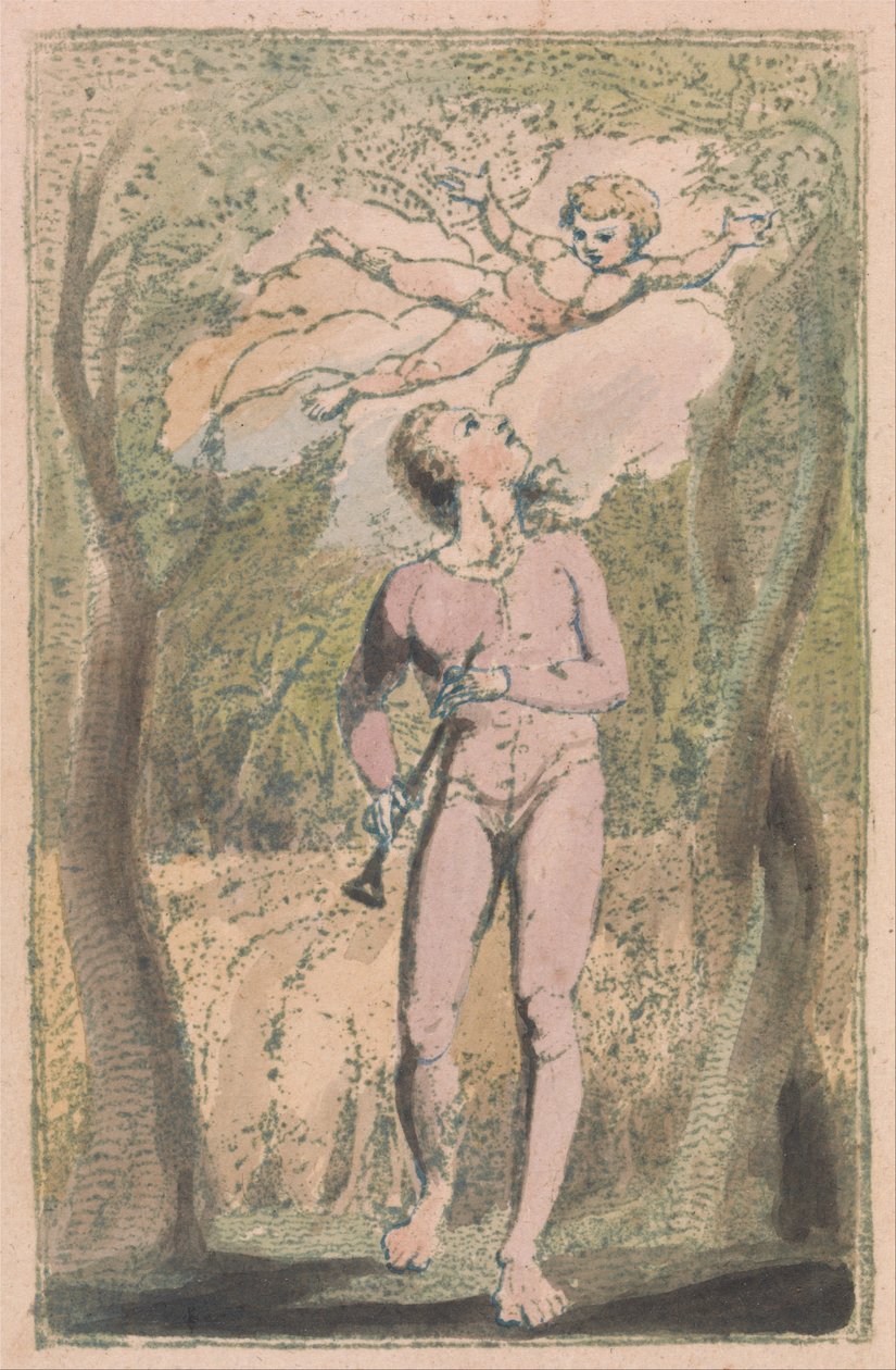 Viattomuuden ja kokemuksen lauluja, levy 1, viattomuuden etukuva tekijältä William Blake
