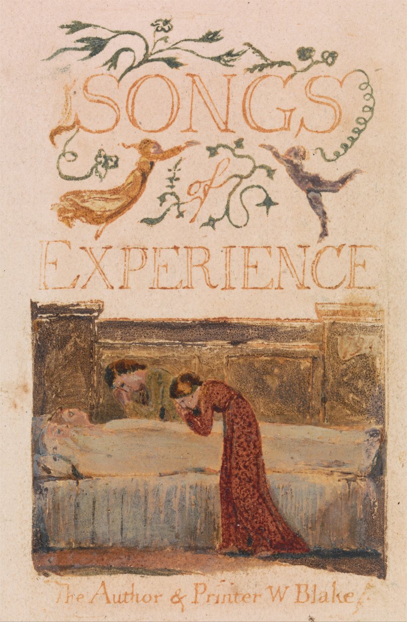 Songs of Innocence and of Experience, levy 33, kokemuksen nimisivu (Bentley 29) tekijältä William Blake