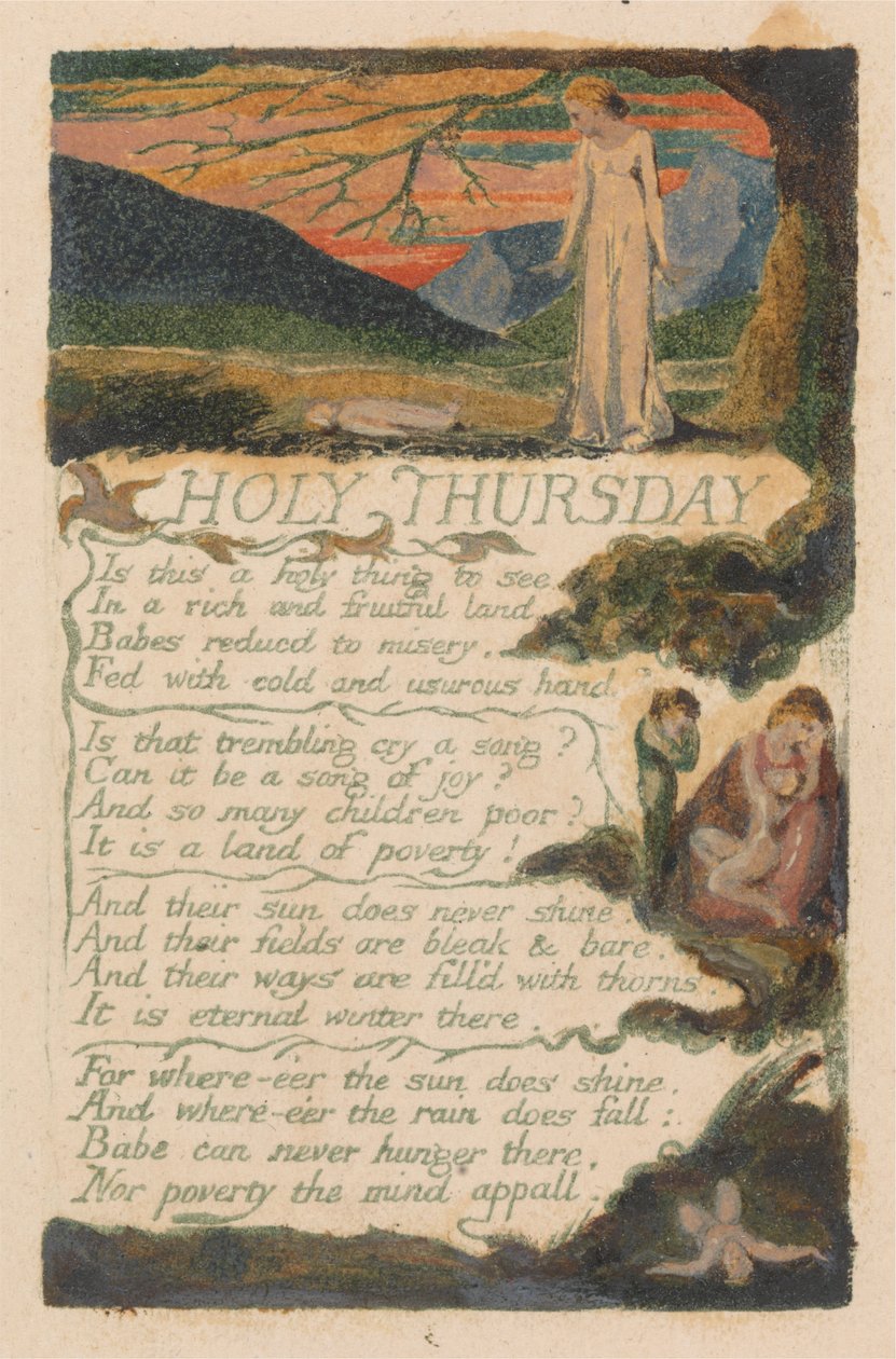 Songs of Innocence and of Experience, levy 38, "Pyhä torstai" (Bentley 33) tekijältä William Blake