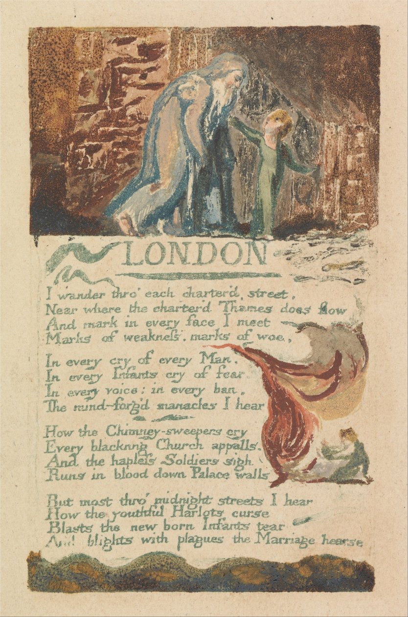 Viattomuuden ja kokemuksen lauluja, levy 39, Lontoo (Bentley 46). tekijältä William Blake