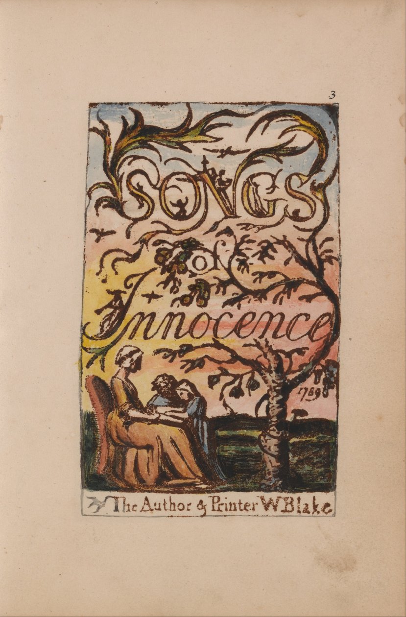 Songs of Innocence and of Experience, Plate 3, Innocence Title Page (Bentley 3) tekijältä William Blake