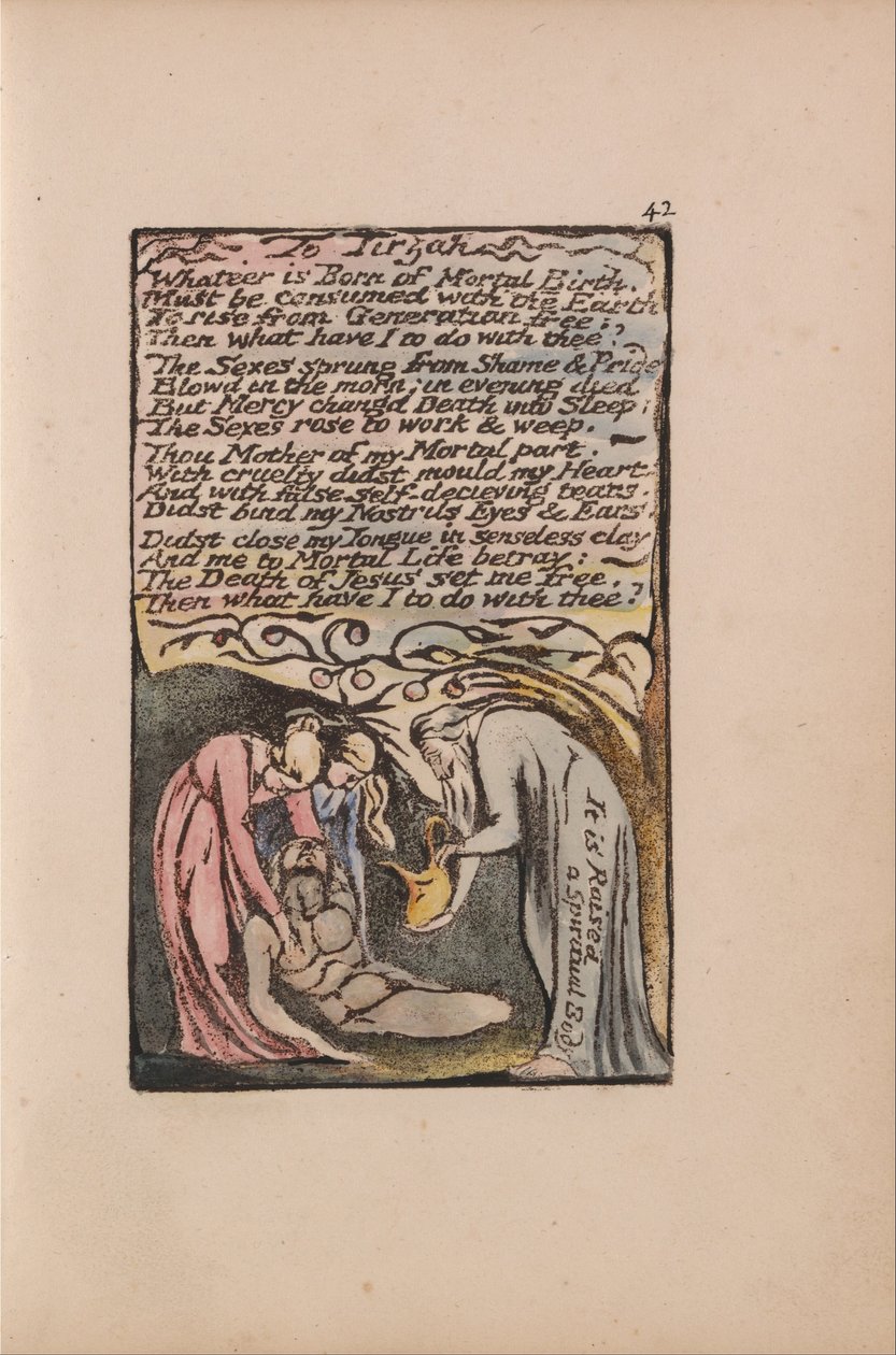 Viattomuuden ja kokemuksen lauluja, levy 42, Tirzalle (Bentley 52) tekijältä William Blake
