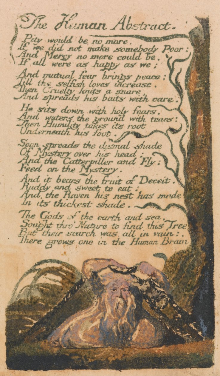 Songs of Innocence and of Experience, levy 46, "The Human Abstract" (Bentley 47) tekijältä William Blake
