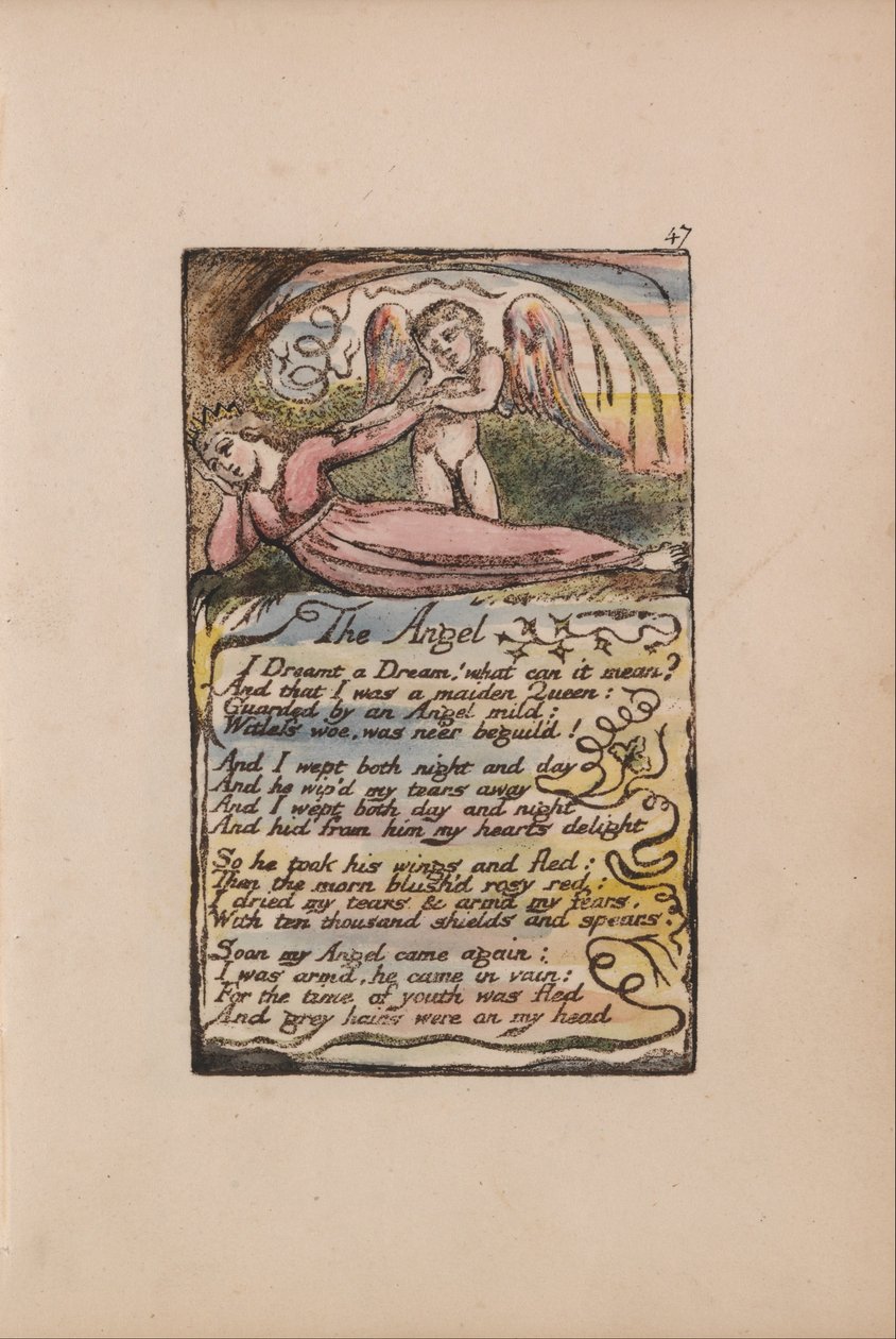 Songs of Innocence and of Experience, levy 47, enkeli (Bentley 41) tekijältä William Blake