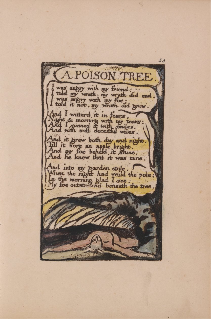 Songs of Innocence and of Experience, Plate 50, A Poison Tree (Bentley 49) tekijältä William Blake