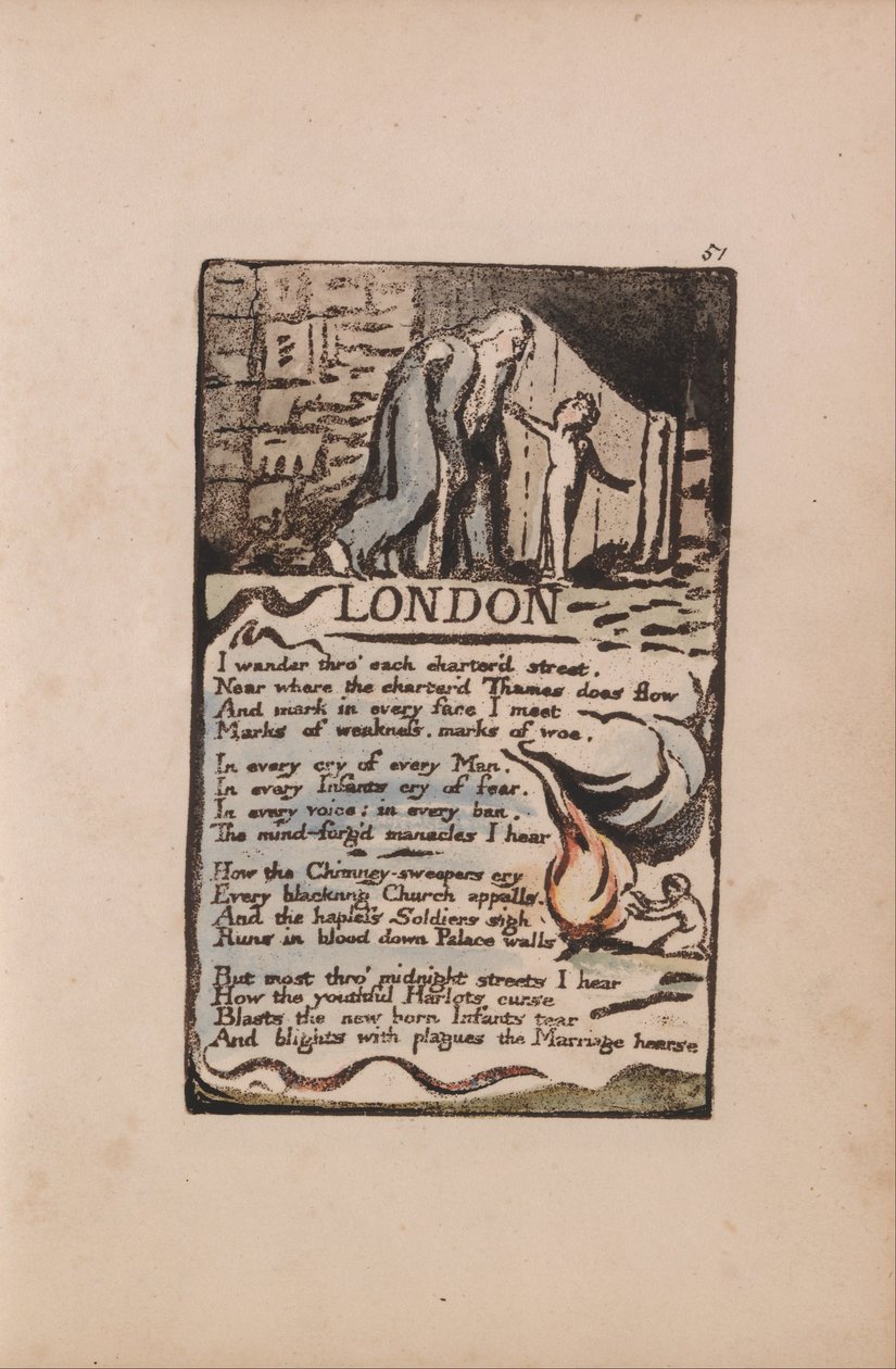 Songs of Innocence and of Experience, Plate 51, Lontoo (Bentley 46) tekijältä William Blake