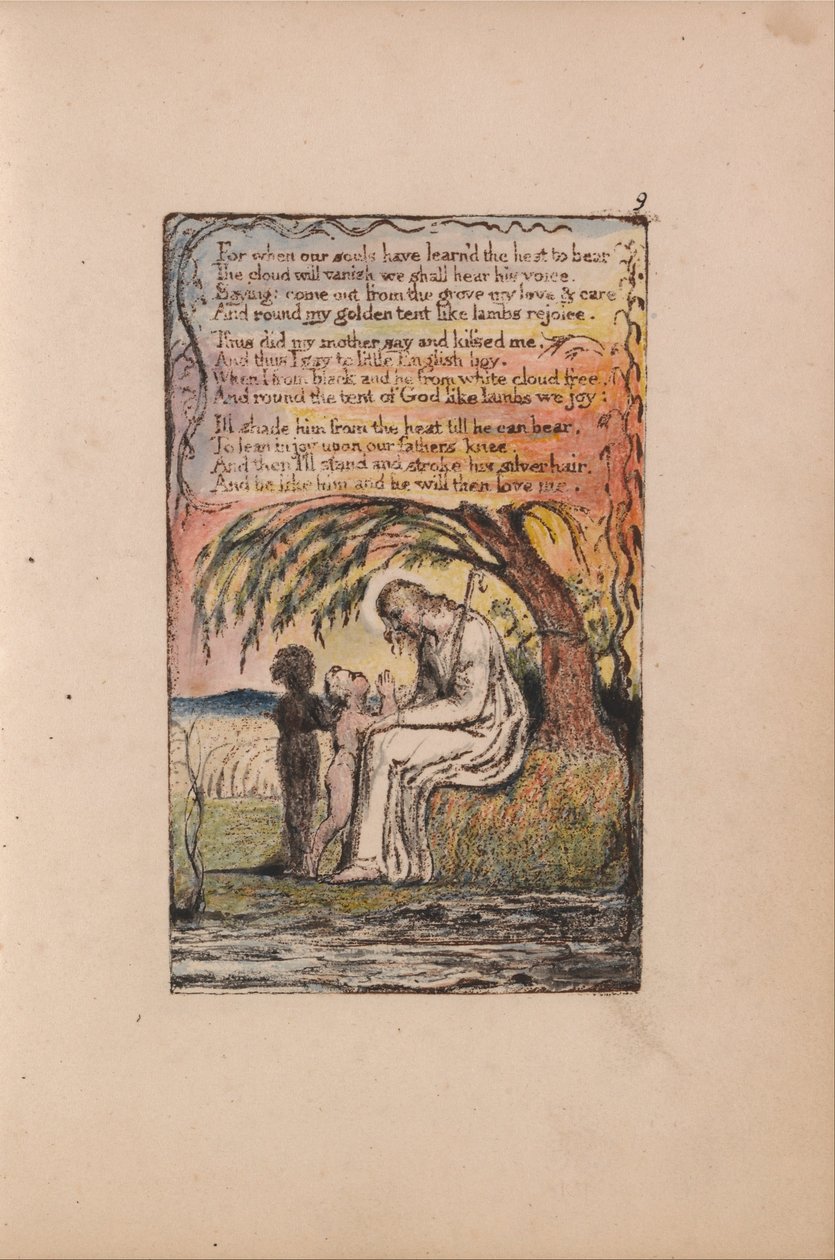 Viattomuuden ja kokemuksen lauluja, levy 9, Pieni musta poika (Bentley 10) tekijältä William Blake