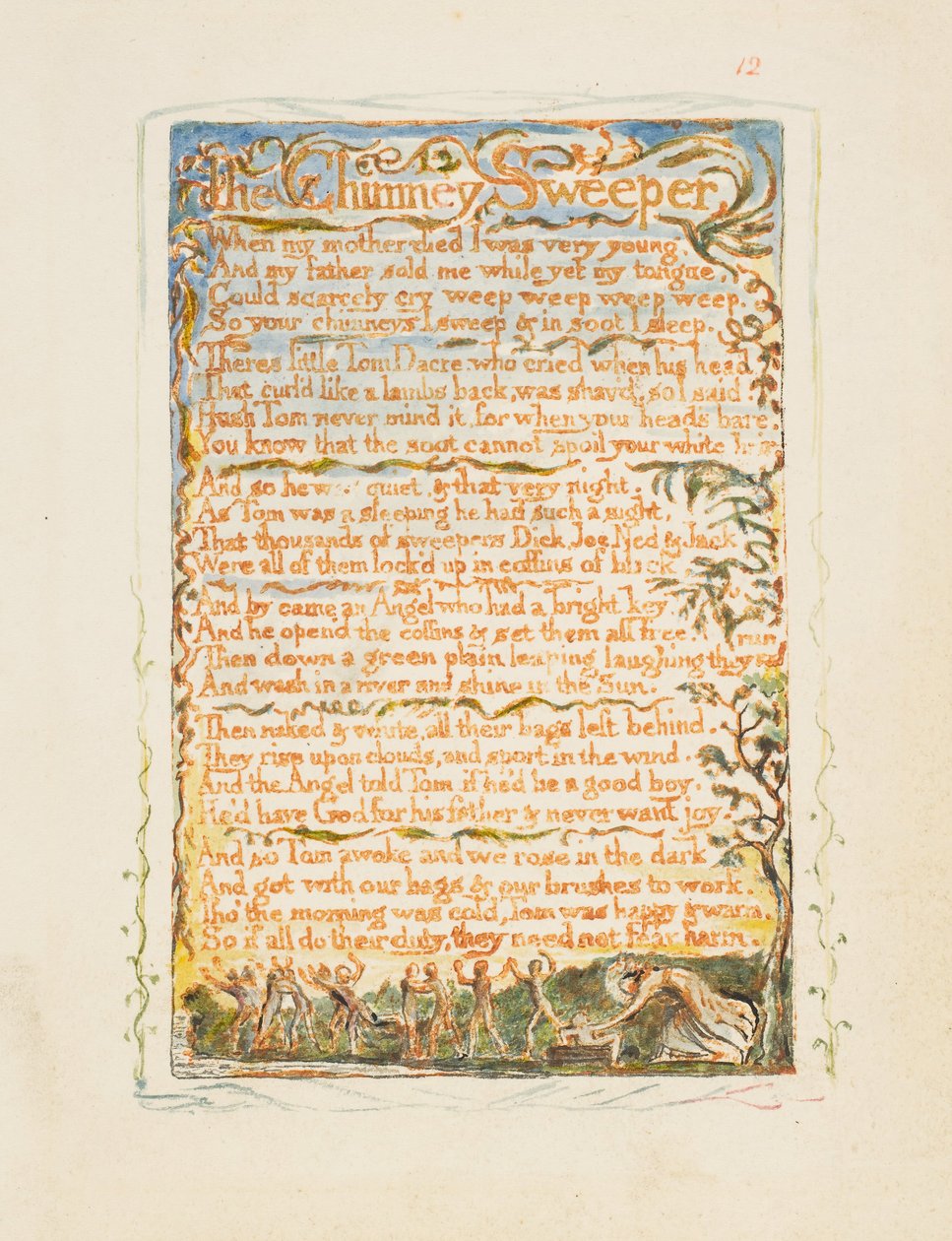 Viattomuuden ja kokemuksen lauluja: Nuohooja, n. 1825. tekijältä William Blake