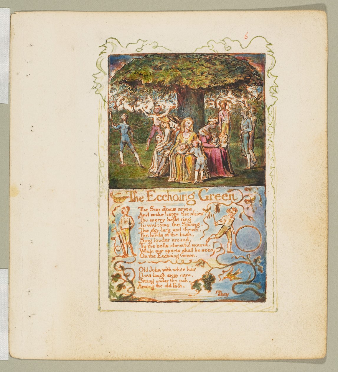 Songs of Innocence and of Experience: The Ecchoing Green, n. 1825. tekijältä William Blake