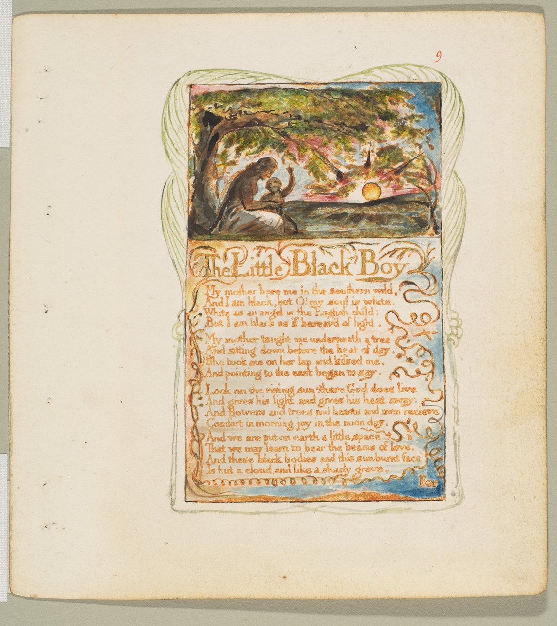 Songs of Innocence and of Experience: The Little Black Boy, ca. 1825. tekijältä William Blake
